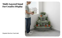 Multi-Level Corner Rack Space Saving Display Shelf Easy Assembly for Living Room