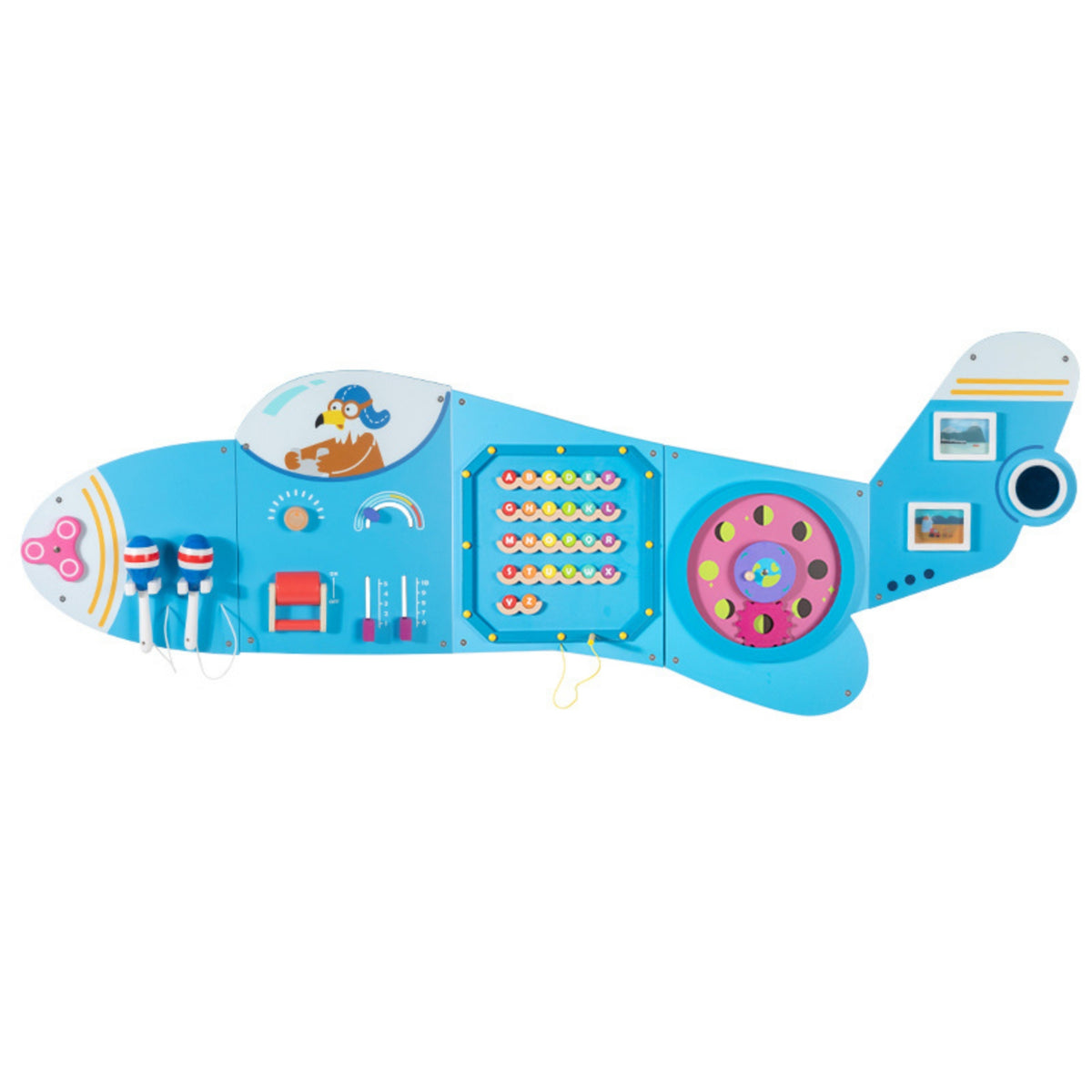 Educational Wooden Wall Busy Board Interactive Wooden Activity Board Child-Centered Wall Activity Toy for Toddlers, Playroom, Classroom