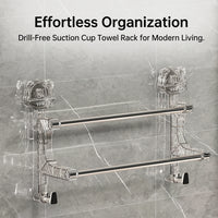Closet and Bathroom Towel Bar with Hanging Rack, Stainless Steel Double Bar Wall Mounted Design for Apartment Living
