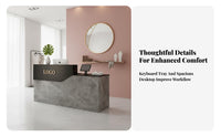 Stable and Sturdy Retail Checkout Counter Long-Lasting Construction Commercial Checkout Desk Scratch-Resistant Modern Reception Desk Waterproof Surface for Retailers, Salon Owners, Receptionists, Restaurants, Cafes, Salons, Hotel Lobbies