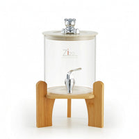 High-Borosilicate Glass Drink Dispenser with Stand Clear Glass Beverage Dispenser with Tap Easy to Use Stainless Steel for Buffets