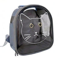 Cat Face Backpack Carrier Ventilation Holes Transparent Cat Carrier Zip-Around