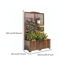 Planter Box with Trellis Weather-Resistant Freestanding Trellis Planter Space-Saving Vertical Design Climbing Plant Support for Balcony, Deck, Rooftop