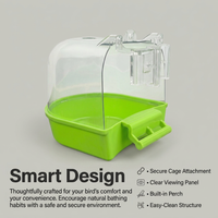 Bird Bath Cage Supplies Parrot Bath Tub Shower, Hanging Bathtub for Pet Bird Enr #variant:Green