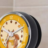 Cartoon Squirrel Clock Compact Size Waterproof Bathroom Clock Battery Powered