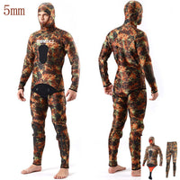 3/5mm潜水服男保暖猎潜渔猎猎鱼服分体2件套装迷彩射鱼潜水衣湿衣