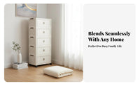 Wheeled Organizer with Doors Multi-Tier Household Storage Magnetic Door Closure