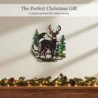 Forest Deer Metal Wall Decor for Garden & Bedroom