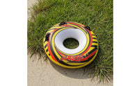 Multi-Color Boat Towable Tube Pull-Behind Inflatable Towable with Handles Heavy-Duty Inflatable Boat Tube Long-Lasting for Boaters, Families, Lake