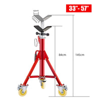 Adjustable Height Pipe Stand Caster Wheels Industrial Tool Steel