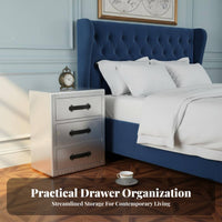 Bedside Drawer Cabinet Mechanical and Appearance Riveted Aeronautic End Table Vintage Look Multifunctional for Homeowners