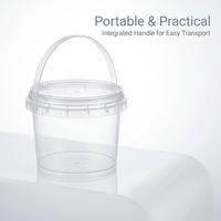 Bucket Lid Carry Handle Storage Container, Transparent Storage Bucket Lid, Handle Storage Unit Conta - Image 3