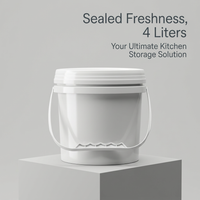 4L Food Storage Container with Lid, Airtight Food Storage Bucket, Kitchen Storage Boxes with Lids fo - Image 3