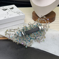 Crystal Hair Clip with Handwoven Texture, Luxury Top Clip for Women