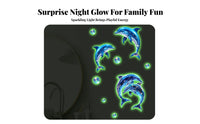 Dolphin Bubble Wall Sticker Self Luminous Dolphin Sticker Removable Luminous Sea Animal Decal for Kids, Washroom, Toilet, Bedroom