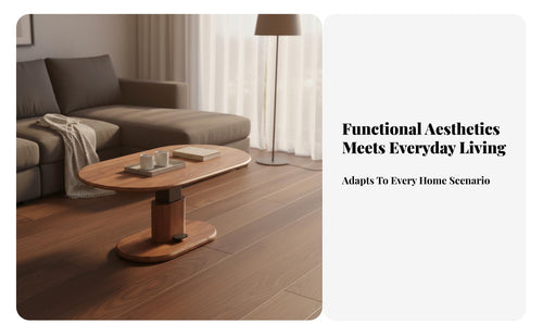 2-in-1 Design Height-Adjustable Coffee-to-Dining Table two-wayUse elevateTop Surface Space-Saving transformable Centerpiece Multifunctional for Apartment Dwellers, Homeowners, Living Room, Small Spaces, Studio Flat, Home Office