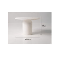 Marble Pedestal Tray Round Marble Fruit Stand White for Tabletop Styling, Hosts