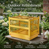 Bird Bathing Cage for Medium Birds, Metal Bird Washing Cage and Shower Enclosure, Indoor Bird Cage Accessory for Your Pet Bird Bath Setup