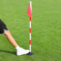 Agility Poles for Football Training, Red & White Marker Poles, 2.5cm PVC Pole with Weighted Rubber Base