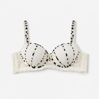 Lingerie Set with Push Up Bra and Padded Balconette Design for Women, Lace Overlay with Leopard Print Detail for Date Night