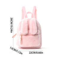 Rabbit Ear Backpack for Kids, Plush, Solid Color