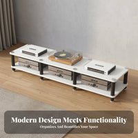 Home Theater Equipment Cabinet Stable Structure AV Media Cabinet Sturdy Construction 4-Tier Component Shelf for Audiophiles
