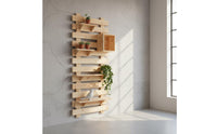 Wall Mounted Plant Shelf Solid Wood Multi Tier Display Rack Easy to Install