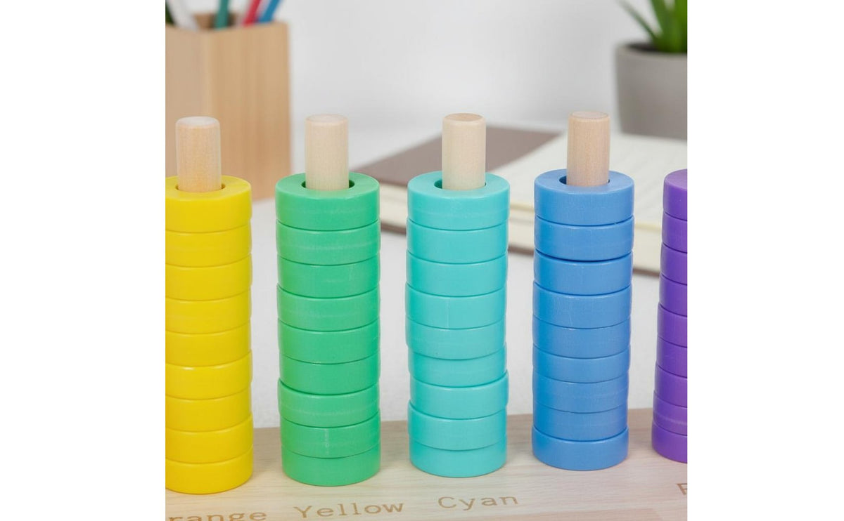 70 Pieces Color Sorting Assembling Toy Develops Fine Movement Skills Color Sorting Toy Rainbow Assembling Rings Learn Through