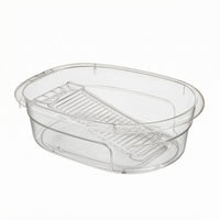 Laundry Wash Tub Transparent Soap Dish Basin Anti-Slip