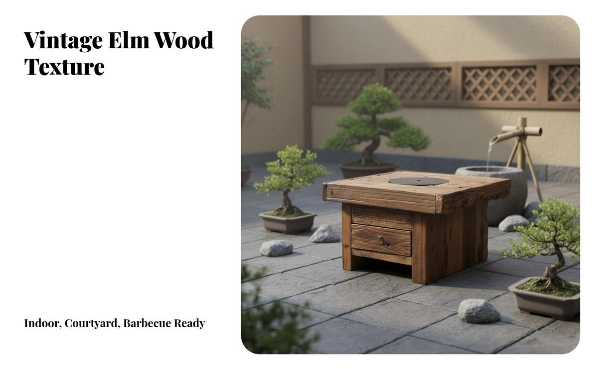 Earthy Simplicity Design Floor Table Multi-Functional Rustic Wooden Tea Table Hand Polished Household Furniture for Homeowners, Adults, Garden, Patio