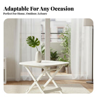 Square Collapsible Wood Table Lightweight Portable Furniture for Campers, Adults