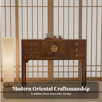 Long Narrow Altar Table New Chinese Appearance Narrow Hall Table Table Retro Artistic Modern Minimalist Design for Hallway