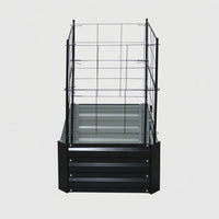 Outdoor Raised Garden Bed with Trellis, Galvanized Metal Planter Box for Vegetables Herbs Flowers