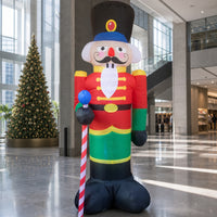 Freestanding Christmas Inflatable Nutcracker Inflate Inflatable Nutcracker Soldier Portable Holiday Decoration Easy for Yard, Porch