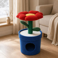 Flower-Pot Cat House Cylindrical Base Flower-Pot Cat House Tree Soft-Covered Cover Animal Furniture