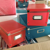 Foldable Storage Box Set of 3 with Snap Lids