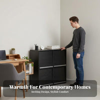 Multi-Compartment Shelf Modernist Design Low Height Shelving Unit Full Wood Construction Versatile Design for Homeowners, Study