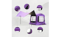 Integrated Outdoor Air Tent Bed Spacious Inflatable Tent with Awning Portable Breathable for Campers, Camping