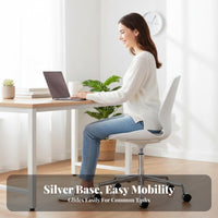 Adjustable Height Castered Shell Chair Wheeled Base Office Furniture Ergonomic Back Support Swivel Seat Modern Design for Students, Teens, Conference Room, Bedroom