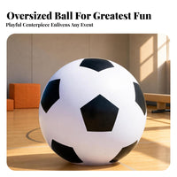 PVC Soccer Ball Black and White Inflatable Soccer Ball Lightweight for Outdoor
