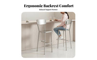 Manufacturing-inspired design Upholstered Highspine Stool with spinerest Bar Chair Modern Design Seating Furniture Sturdy Construction for Business Owners, Homeowners, pairs, Cafe, Front Desk, Restaurant, Dining Room
