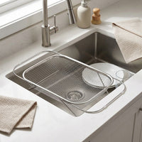 Stainless Steel Colander Retractable Sink Basket, Fine Mesh Kitchen Sink Colander Over Sink for Vegetables Fruits, Extendable Colander Basket