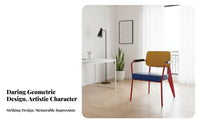 Postmodernist Design Chair with Semi-Circle rear Light Luxury Seating Furniture striking Color Blocking Artistic aesthetic for Interior Designers, Young Adults, Dining Room, Home Office, Entryway, study corner