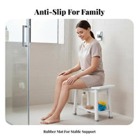 2-Tier Slatted Bath Bench Quick-Draining Design 2-Tier Slatted Bench for Adults