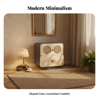 2-Drawer Nightstand with Woven Panels Sturdy Frame Bedside Table Easy to Clean