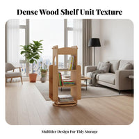 Rotating Book Shelf Large Capacity Bookshelf Stable Base for Apartment, Children