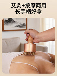 Pure Brass Moxibustion Meridian Brush with Scraping Function