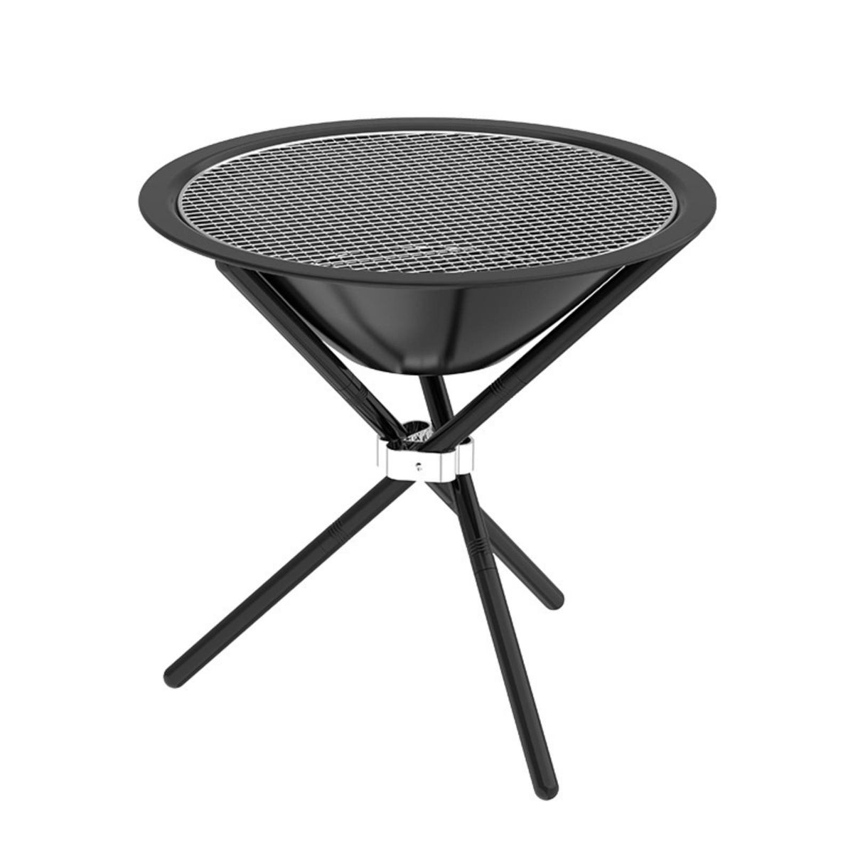 Folding Grill Portable Round Cooking Grate Steel Brazier for Grilling