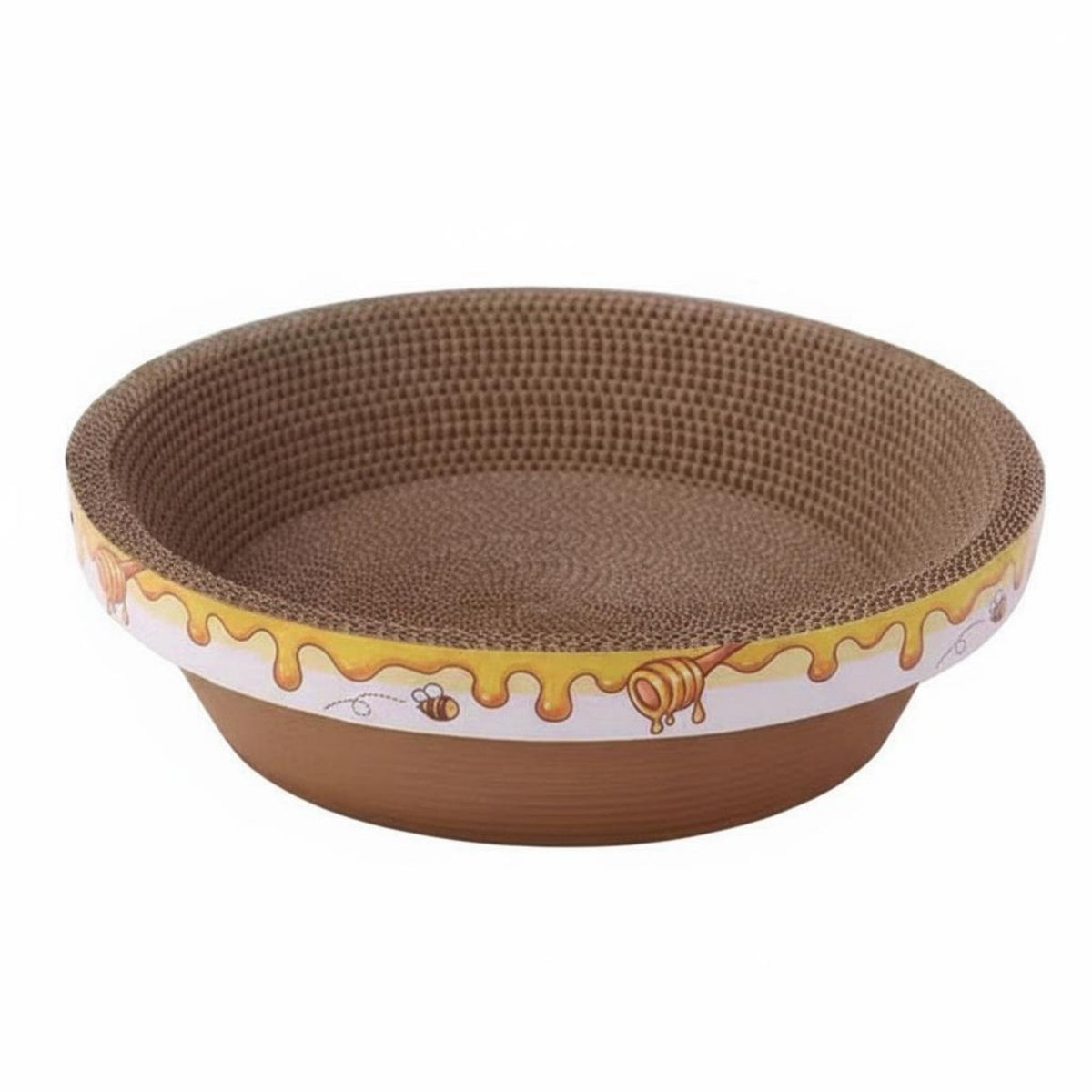 Sturdy Round Cat Scratcher Bowl Less Mess Round Cat Scratcher Bed Recyclable Material Corrugated Scratch Pad for Cats, Kittens