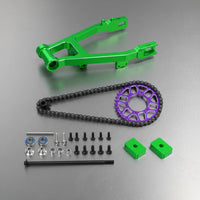 1/4 Motocross Motocross Rear Chain Assembly Steel Rear Support Arm Set Easy to Install RC Bike Chain Kit for Repair